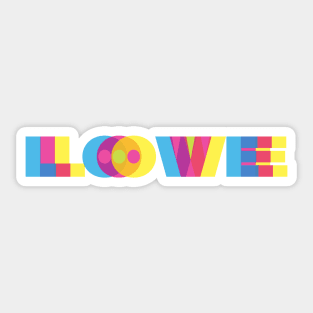 CMYK Colorful Love Sticker